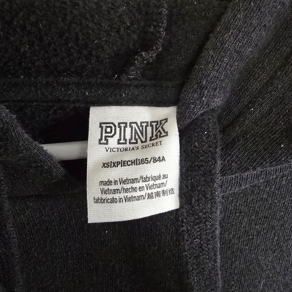 PINK Victoria's‎ Secret Black Long Hoodie XS - Picture 3 of 8